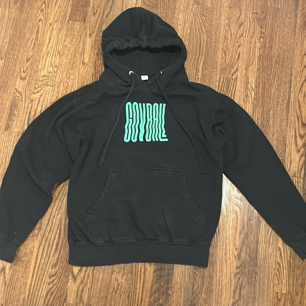 Independent Trading Company Men’s Black Hoodie With Green Writing, Size S
